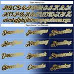 Custom Name Number Pullover Hoodie Navy Light Blue Gold Gradient Fashion Sports Sweatshirt - Personalized Team Apparel Personalized