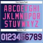 Custom Name and Number Stitched Hoodie in Navy Light Blue-Pink Gradient Fashion Sports Pullover Sweatshirt Personalized Stitched
