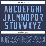 Personalized Navy Light Blue Sports Hoodie Sweatshirt Pullover - Custom Stitched Design Personalized Stitched Navy Light