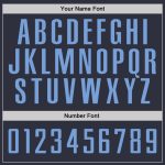 Custom Name and Number Sports Hoodie Pullover Sweatshirt - Personalized Stitched Navy Light Blue Team Apparel Personalized