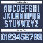 Customizable Sports Hoodie with Team Name and Number - Stitched Navy Light Blue-White Pullover Sweatshirt Personalized Stitched