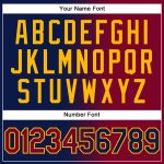 Custom Team Name Number Hoodie, Personalized Stitched Pullover Sweatshirt, Navy Maroon Gold Gradient Fashion Sports Apparel