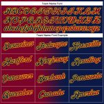 Custom Team Name Number Hoodie, Personalized Stitched Pullover Sweatshirt, Navy Maroon Gold Gradient Fashion Sports Apparel