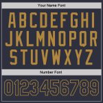 Custom Name and Number Sports Hoodie - Personalized Navy and Old Gold Pullover Sweatshirt for Teams Personalized Stitched