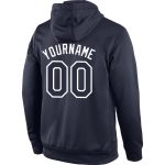 Custom Name Number Personalized Navy White Sports Hoodie Pullover Sweatshirt Personalized Stitched Navy Navy-White Sports