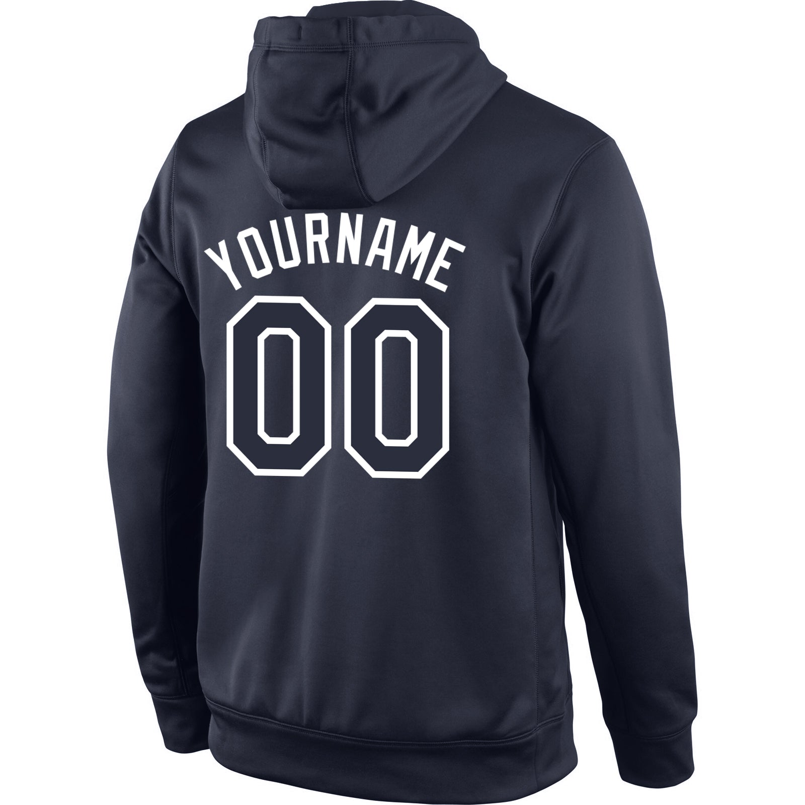 Personalized Stitched Navy Navy-White Sports Pullover Sweatshirt Hoodie Team Custom Name and Number Custom Name Number Personalized Navy White Sports Hoodie Pullover Sweatshirt Personalized Stitched Navy Navy-White Sports - Image 3