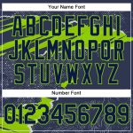 Custom 3D Pattern Torn Paper Style Sports Hoodie with Name & Number - Personalized Stitched Navy Neon Green Sweatshirt Personalized
