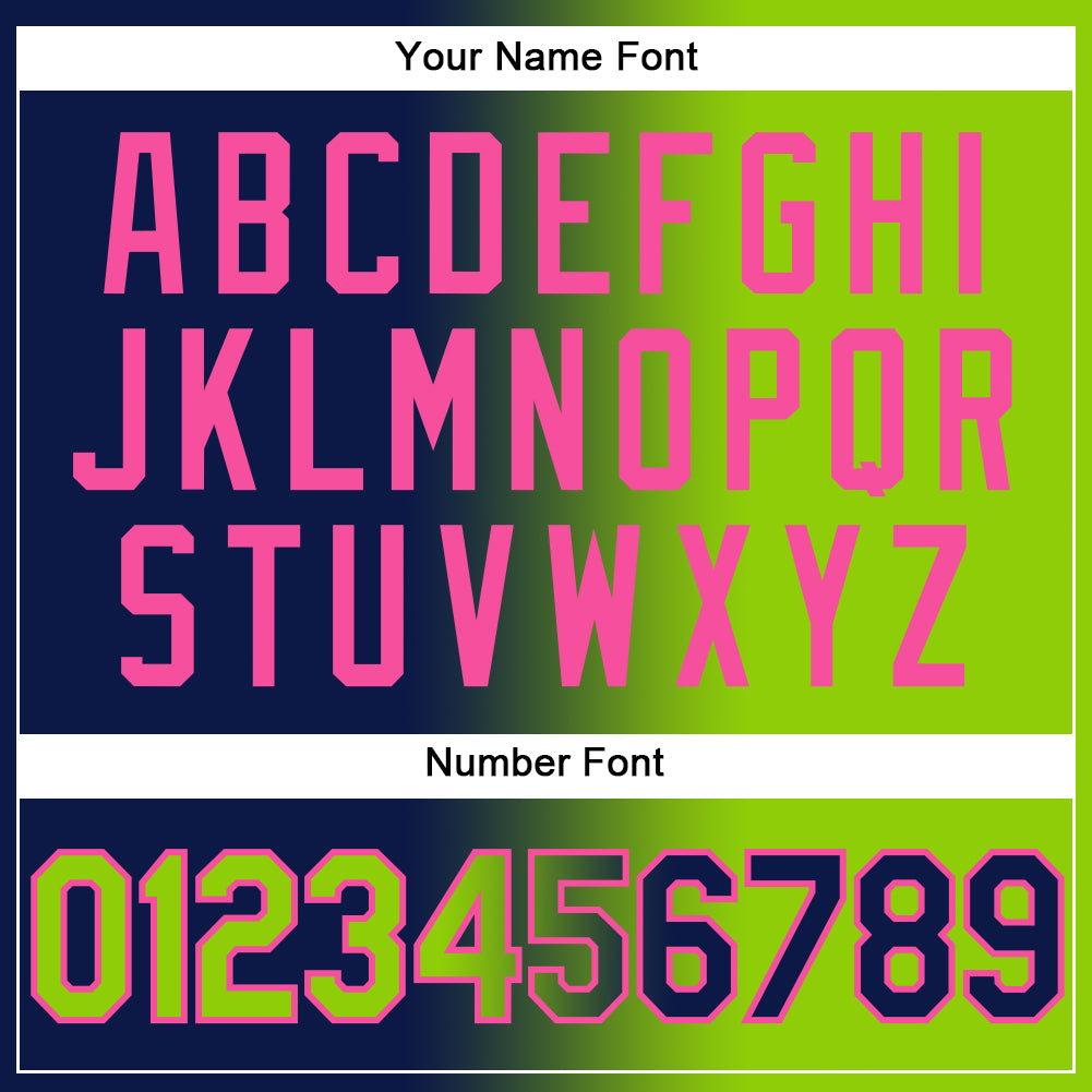 Personalized Stitched Navy Neon Green-Pink Gradient Fashion Sports Pullover Sweatshirt Hoodie Team Custom Name and Number Custom Team Name Number Personalized Hoodie Pullover Sweatshirt in Navy Neon Green-Pink Gradient Fashion Sports Design Personalized - Image 4