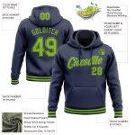 Personalized Navy Neon Green Sports Hoodie Sweatshirt for Men and Women Personalized Stitched Navy Neon Green Sports Pullover