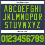 Personalized Navy Neon Green Sports Hoodie Sweatshirt for Men and Women Personalized Stitched Navy Neon Green Sports Pullover