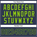 Personalized Sports Hoodie Custom Name & Number - Navy Neon Green Stitched Pullover Sweatshirt Personalized Stitched Navy