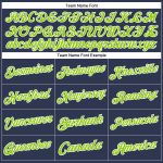 Personalized Neon Green-White Navy Sports Hoodie Pullover Sweatshirt Personalized Stitched Navy Neon Green-White Sports Pullover