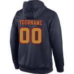 Custom Name Number Sports Hoodie Pullover Sweatshirt - Navy Old Gold-Red Team Design Personalized Stitched Navy Old Gold-Red