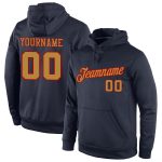 Custom Name Number Sports Hoodie Pullover Sweatshirt - Navy Old Gold-Red Team Design Personalized Stitched Navy Old Gold-Red