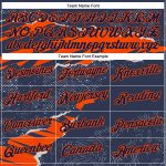 Custom Name and Number Sports Hoodie - Personalized Navy Orange 3D Pattern Stitched Torn Paper Style Pullover Sweatshirt