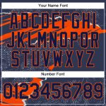 Custom Name and Number Sports Hoodie - Personalized Navy Orange 3D Pattern Stitched Torn Paper Style Pullover Sweatshirt