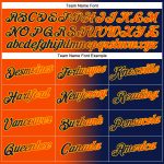 Custom Name Number Pullover Hoodie for Sports, Personalized Navy Orange-Gold Gradient Stitched Fashion Sweatshirt Personalized