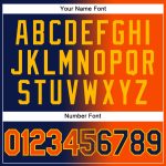 Custom Name Number Pullover Hoodie for Sports, Personalized Navy Orange-Gold Gradient Stitched Fashion Sweatshirt Personalized