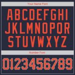 Custom Team Name Number Navy Orange Gray Pullover Sports Hoodie Sweatshirt - Personalized Stitched Apparel Personalized Stitched