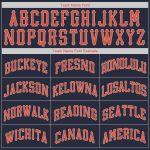 Custom Team Name Number Navy Orange Gray Pullover Sports Hoodie Sweatshirt - Personalized Stitched Apparel Personalized Stitched