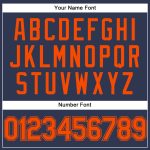 Personalized Navy Orange Sports Hoodie Stitched Design Pullover Sweatshirt Personalized Stitched Navy Orange Sports Pullover
