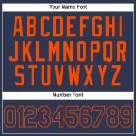Custom Name and Number Stitched Navy Orange Sports Hoodie Pullover Sweatshirt Personalized Stitched Navy Orange Sports Pullover