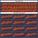 Personalized Navy Orange Sports Hoodie Stitched Design Pullover Sweatshirt Personalized Stitched Navy Orange Sports Pullover