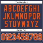 Custom Stitched Navy Orange White Sports Hoodie Sweater Pullover for Men and Women Personalized Stitched Navy Orange-White