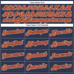 Custom Stitched Navy Orange White Sports Hoodie Sweater Pullover for Men and Women Personalized Stitched Navy Orange-White