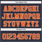 Custom Team Name Number Navy Orange White Sports Hoodie Pullover Sweatshirt Personalized Stitched Personalized Stitched Navy