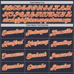 Custom Team Name Number Navy Orange White Sports Hoodie Pullover Sweatshirt Personalized Stitched Personalized Stitched Navy