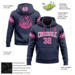 Custom Team Football Pullover Hoodie Sweatshirt for Men Women - Personalized Stitched Name & Number in Navy Pink White Personalized