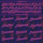 Custom Name and Number Sports Hoodie with 3D Pattern Design in Navy and Purple-Pink - Personalized Stitched Pullover Sweatshirt