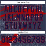 Custom Team Pullover Hoodie with Personalized Name and Number, Stitched Navy Red 3D Torn Paper Pattern Sweatshirt Personalized