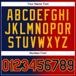 Custom Name Number Navy Red Gold Gradient Sports Hoodie Pullover Sweatshirt - Personalized Team Apparel Personalized Stitched