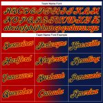 Custom Name Number Navy Red Gold Gradient Sports Hoodie Pullover Sweatshirt - Personalized Team Apparel Personalized Stitched