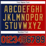Custom Team Name Number Hoodie Sweatshirt - Personalized Navy Red Gold Gradient Pullover Fashion Sports Gear Personalized