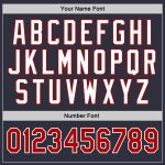 Personalized Navy Red White Sports Hoodie Pullover Sweatshirt for Men and Women Personalized Stitched Navy Red-White Sports