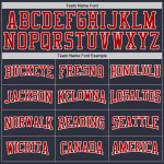 Personalized Navy Red White Sports Hoodie Pullover Sweatshirt for Men and Women Personalized Stitched Navy Red-White Sports