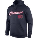 Custom Name Number Sports Hoodie Pullover Sweatshirt - Personalized Red White Navy Team Apparel Personalized Stitched Navy