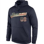 Custom Navy Vintage USA Flag Sports Hoodie Sweatshirt with Stitched Name and Number - Personalized Pullover Personalized