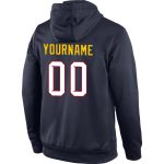Personalized Navy White-Gold Sports Hoodie Sweatshirt Pullover for Comfortable Style Personalized Stitched Navy White-Gold