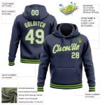 Custom Team Name Number Pullover Hoodie Sweatshirt - Personalized Navy White Neon Green Sports Apparel Personalized Stitched