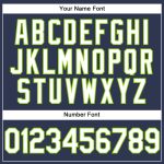 Custom Team Name Number Pullover Hoodie Sweatshirt - Personalized Navy White Neon Green Sports Apparel Personalized Stitched