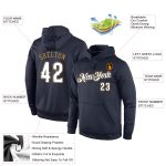 Personalized Navy White Old Gold Sports Hoodie Sweatshirt for Men and Women Personalized Stitched Navy White-Old Gold Sports