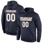 Custom Name Number Pullover Hoodie for Sports - Personalized Navy White Old Gold Sweatshirt Personalized Stitched Navy White-Old