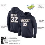 Custom Name Number Pullover Hoodie for Sports - Personalized Navy White Old Gold Sweatshirt Personalized Stitched Navy White-Old