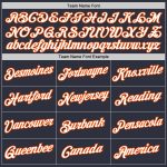 Custom Name Number Navy Orange White Sports Hoodie Pullover Sweatshirt - Personalized Team Apparel Personalized Stitched