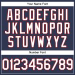Personalized Navy Red White Sports Hoodie Pullover Sweatshirt for Men and Women Personalized Stitched Navy White-Red Sports