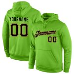 Custom Team Hoodie with Personalized Name and Number - Neon Green, Black & Old Gold Pullover Sports Sweatshirt Personalized